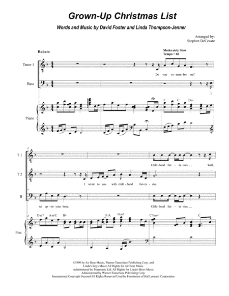 Grown-Up Christmas List (arr. Stephen DeCesare)