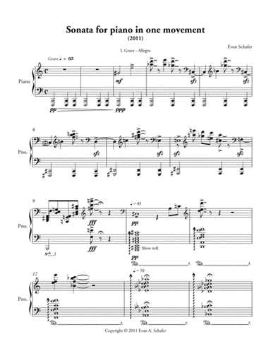 Sonata for Piano in One Movement (2011)