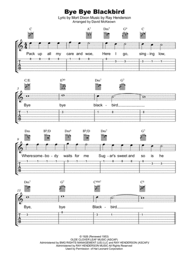 Bye Bye Blackbird (arr. David McKeown)