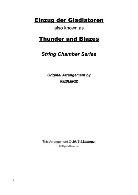 String Chamber Series: Einzug der Gladiatoren (arr. 9Siblingz)
