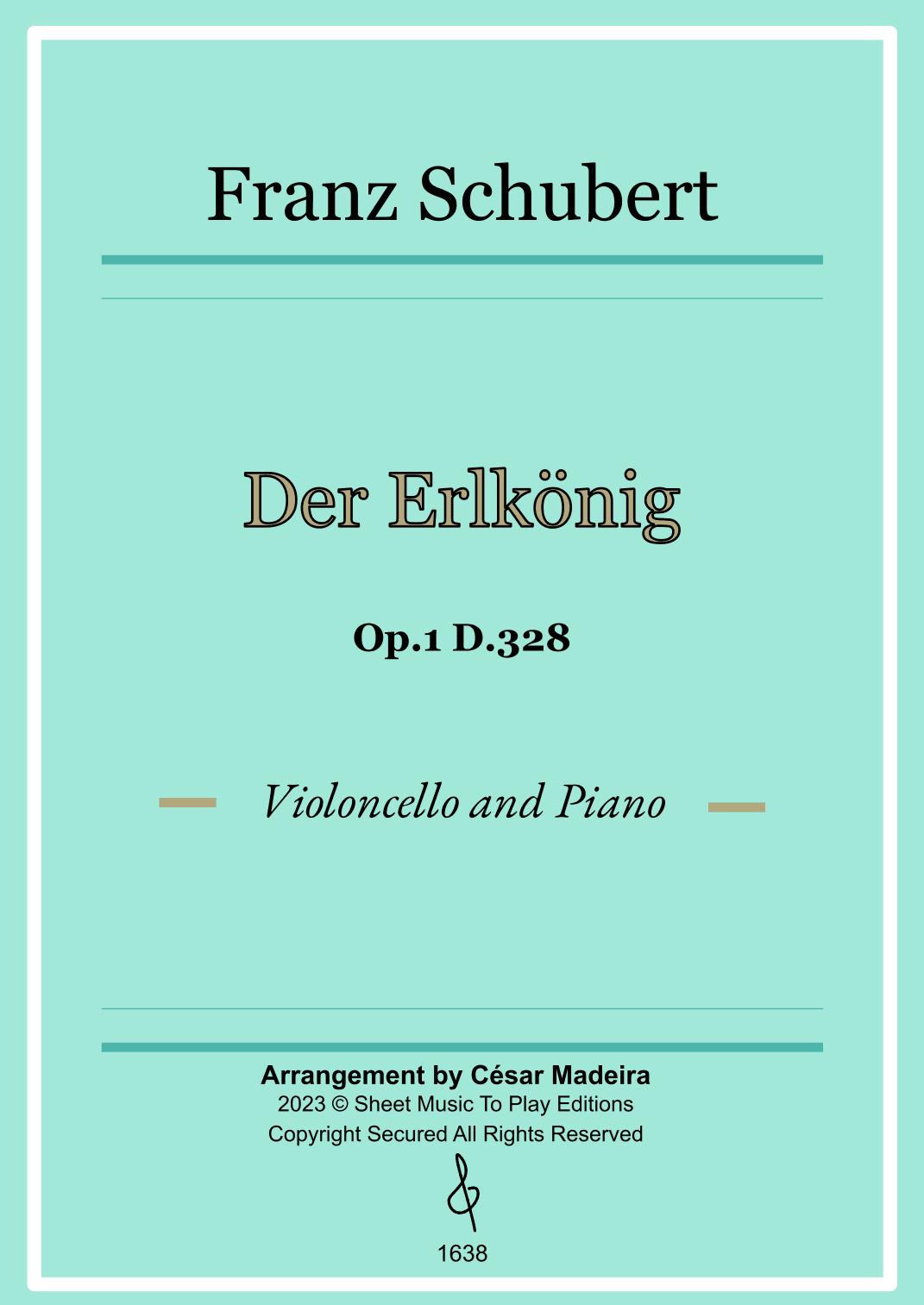 Der Erlkönig by Schubert - Cello and Piano (Full Score) (arr. César Madeira)