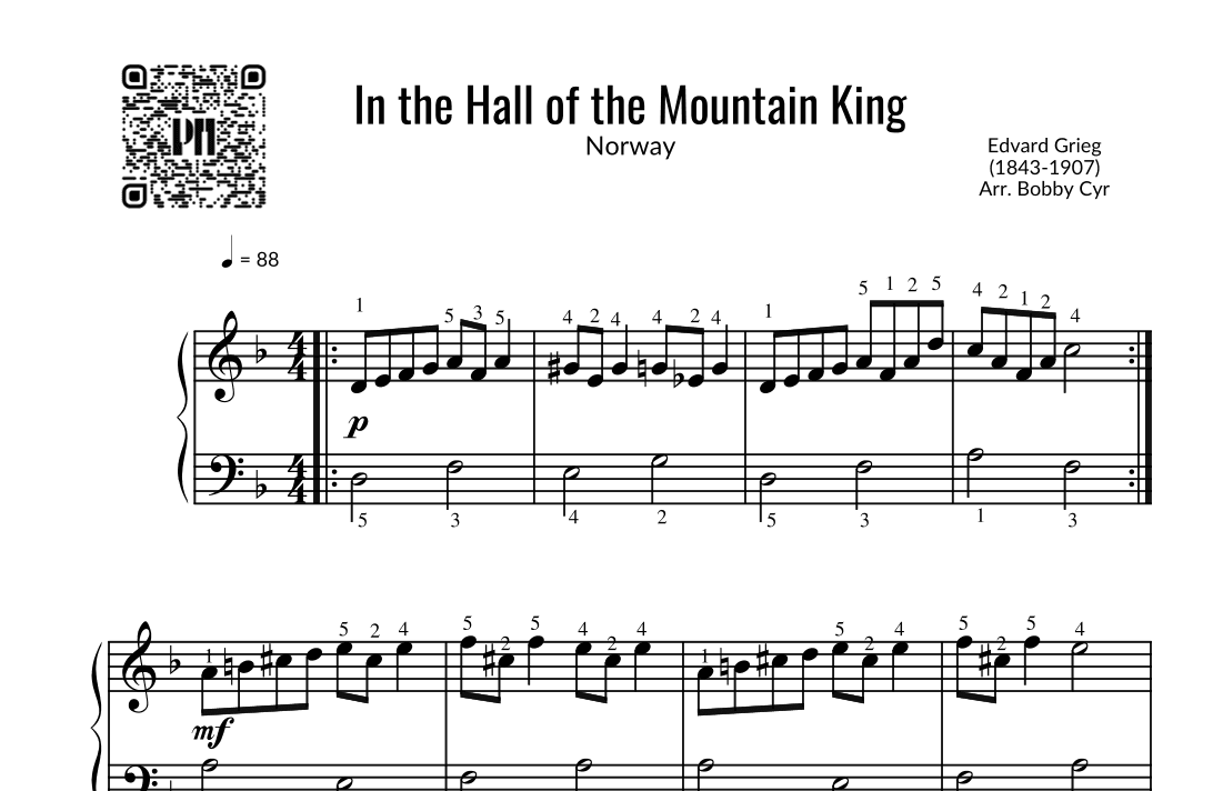 In the Hall of the Mountain King (Easy Piano) (arr. Bobby Cyr - Piano Notion)