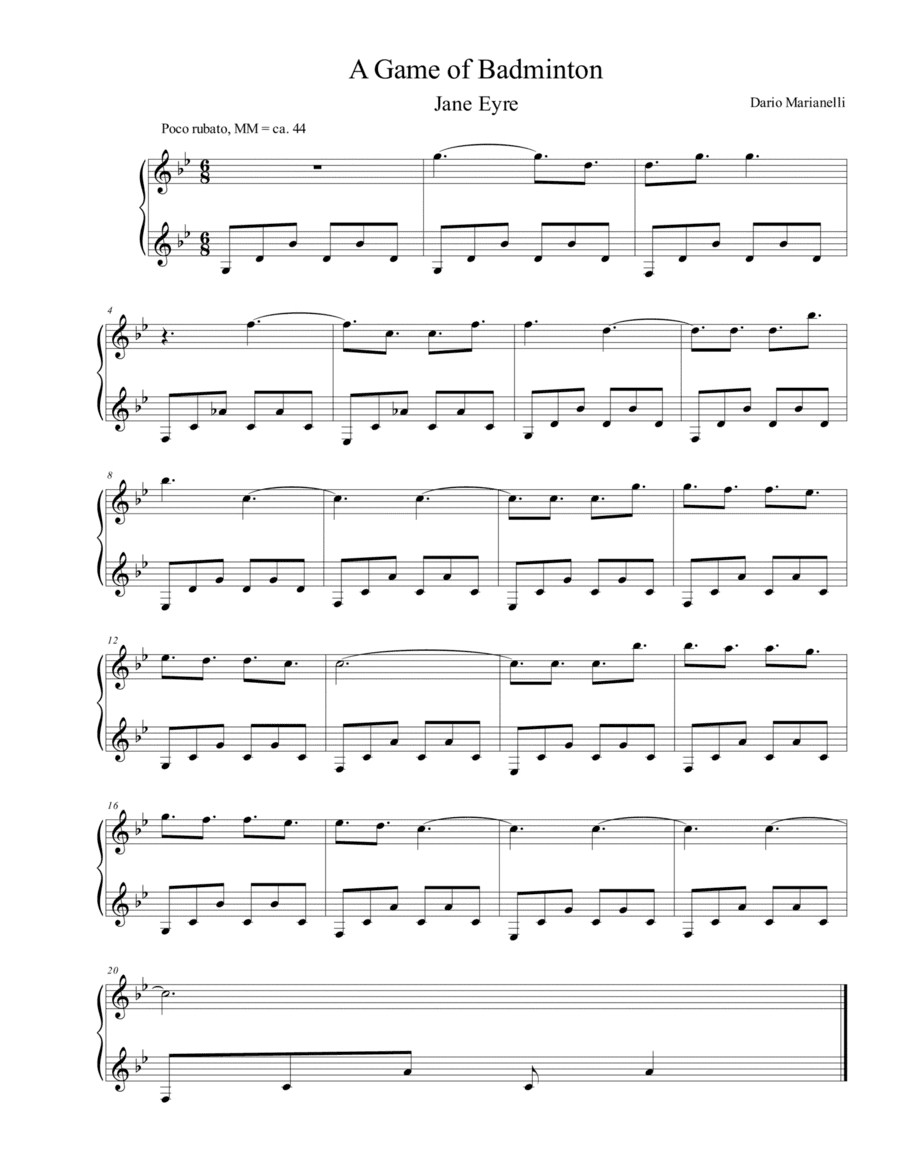 A Game Of Badminton (arr. Piano Palt)