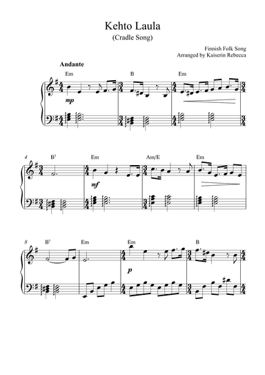 Kehto Laula (Cradle Song) (arr. Kaiserin Rebecca)
