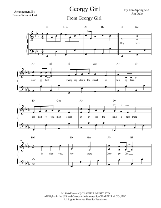 Georgy Girl (arr. Bernie Schweickart)