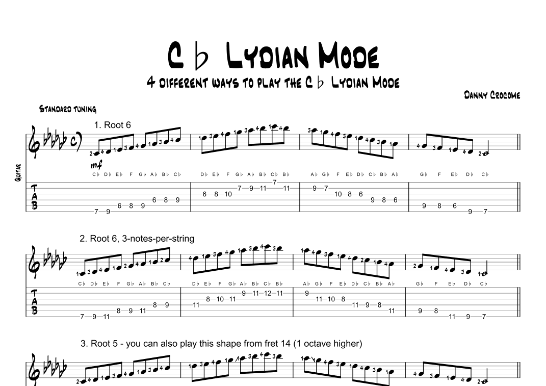 Cb Lydian Mode (4 Ways to Play)