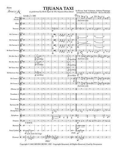 Tijuana Taxi (arr. Cheryl Woldseth - Bronze:FX)