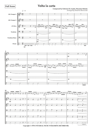 Volta La Carta (arr. Demetrio Bonvecchio)