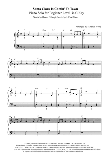 Santa Claus Is Comin' To Town (arr. Miranda Wong)
