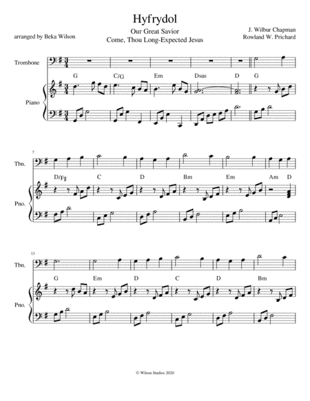 Our Great Savior--trombone solo (arr. Beka Wilson)