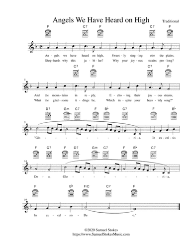 Angels We Have Heard on High - Lead sheet in F major (arr. Samuel Stokes)