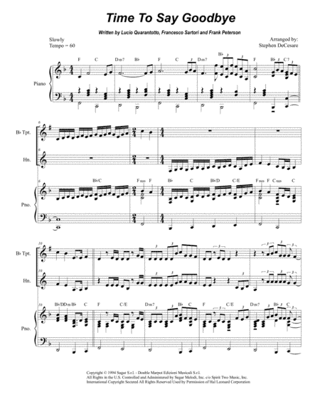Time To Say Goodbye (arr. Stephen DeCesare)