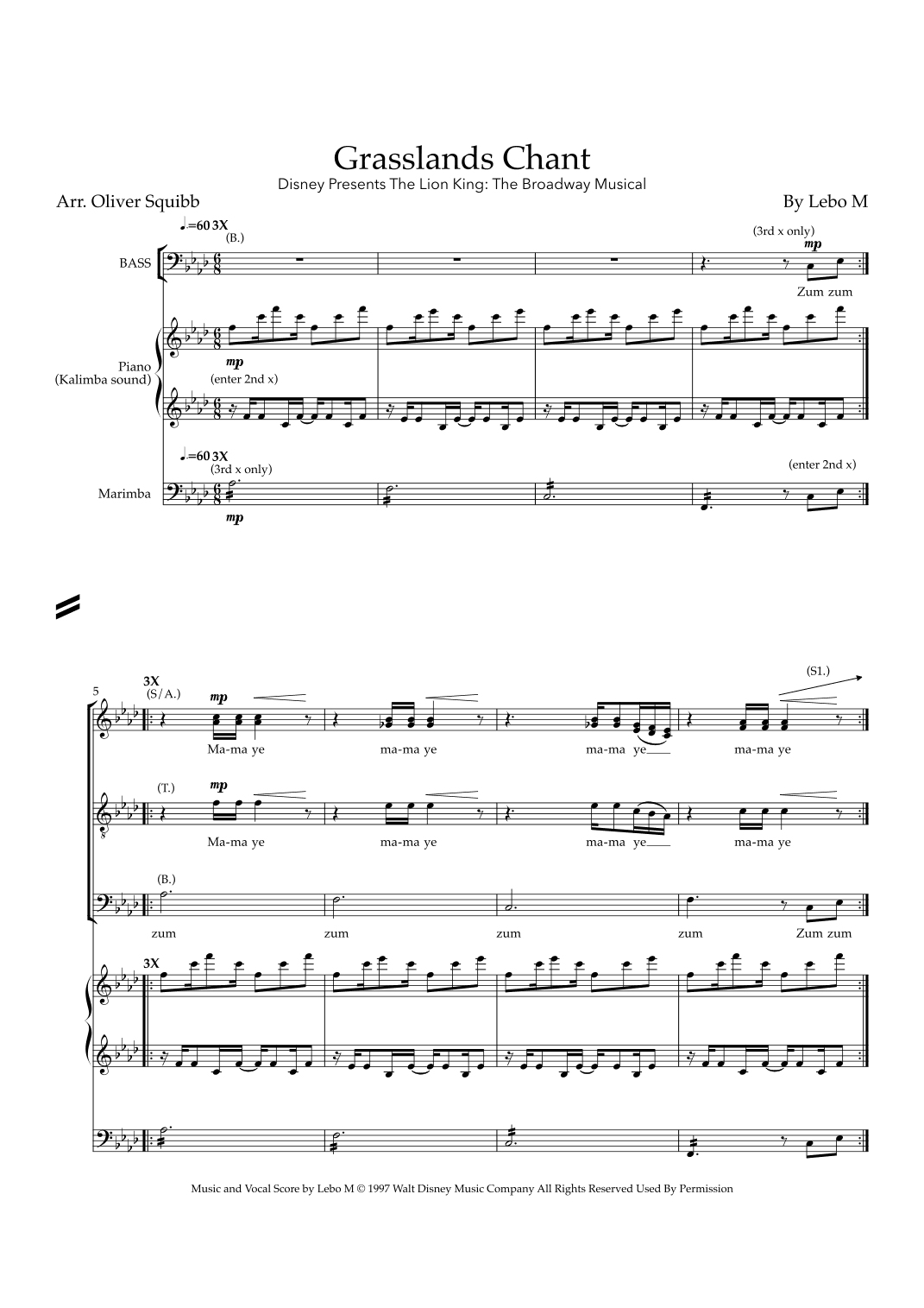 Grasslands Chant (arr. Oliver Squibb)