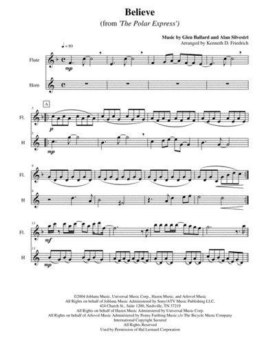 Believe (arr. Kenneth D. Friedrich)