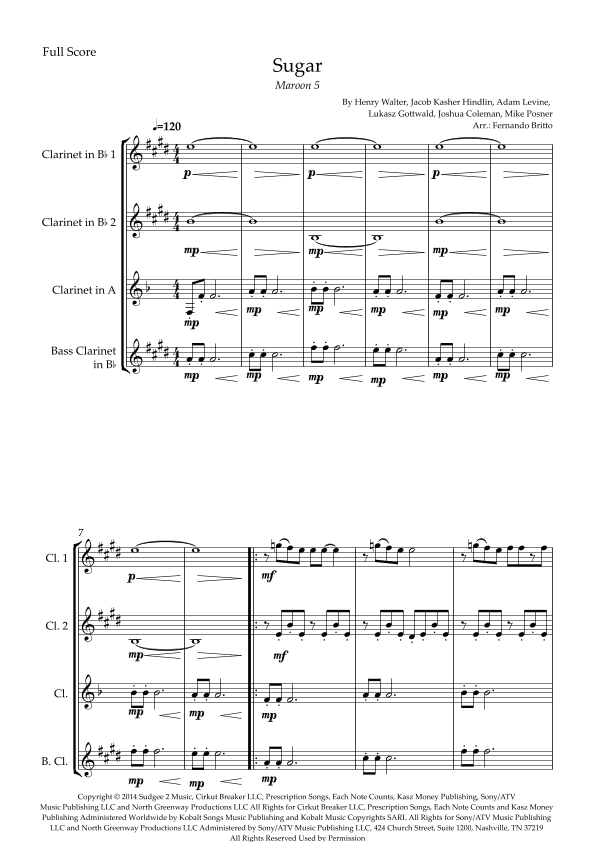 Sugar (arr. Fernando Britto)