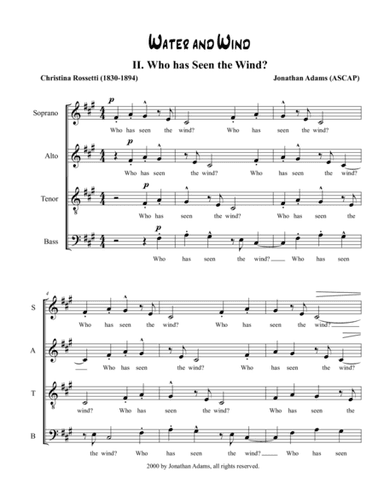 Water and Wind - II.  Who has Seen the Wind