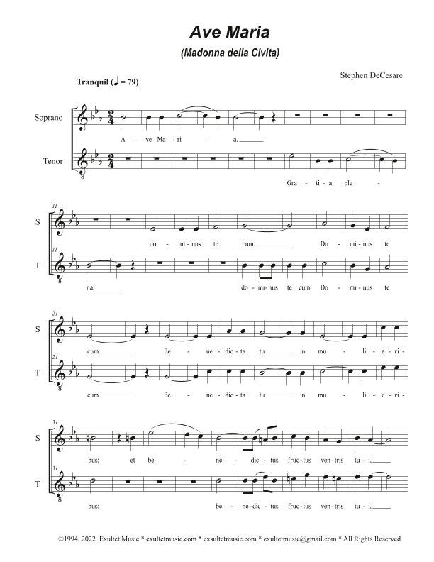 Ave Maria (Madonna della Civita) (Duet for Soprano and Tenor solo)