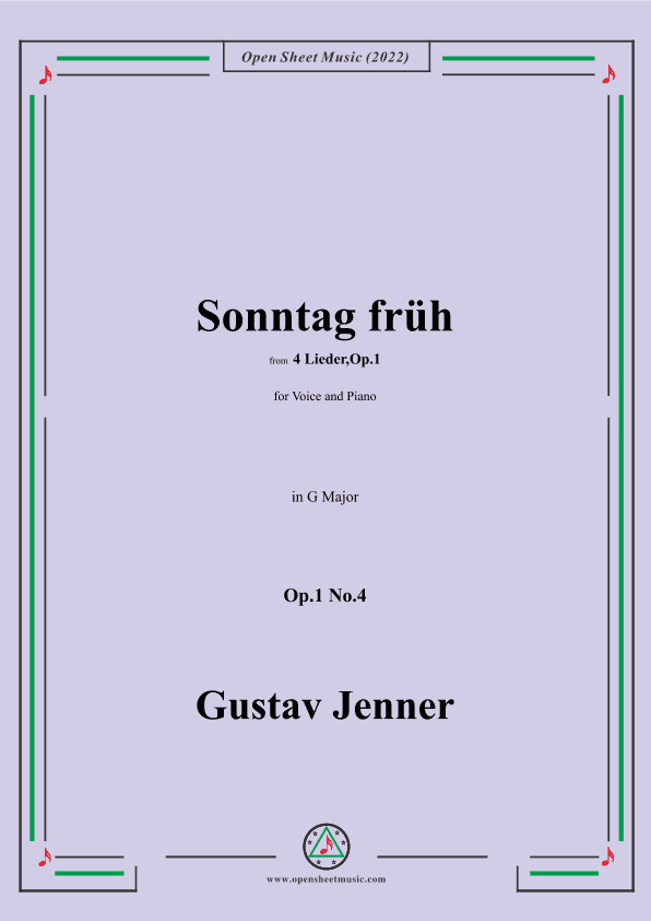 Jenner-Sonntag früh,in G Major,Op.1 No.4 (arr. OSM Press)