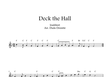 Deck the Halls  (F major - leadsheet - no lyrics) (arr. Duda Oriontte)