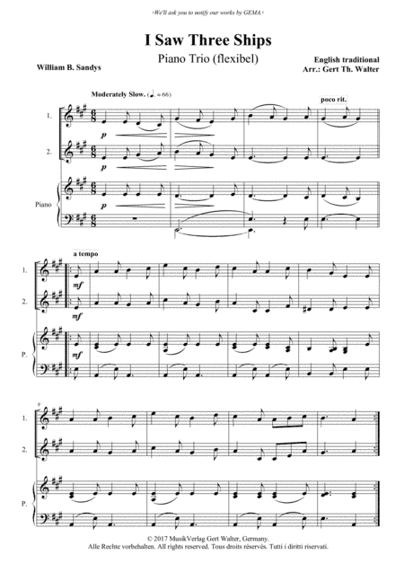I Saw Three Ships (arr. Gert Th. Walter)