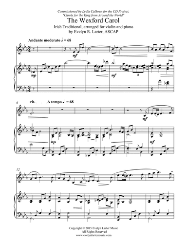 The Wexford Carol (arr. Evelyn Larter Music)