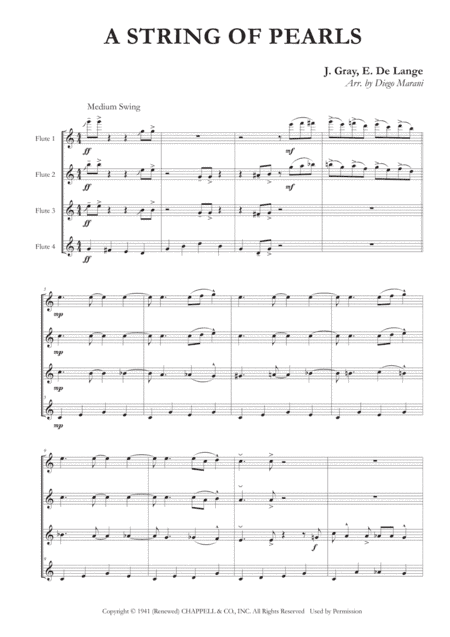 A String Of Pearls (arr. Diego Marani)