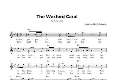 The Wexford Carol (Key of B-Flat Major) (arr. R. Salvario)