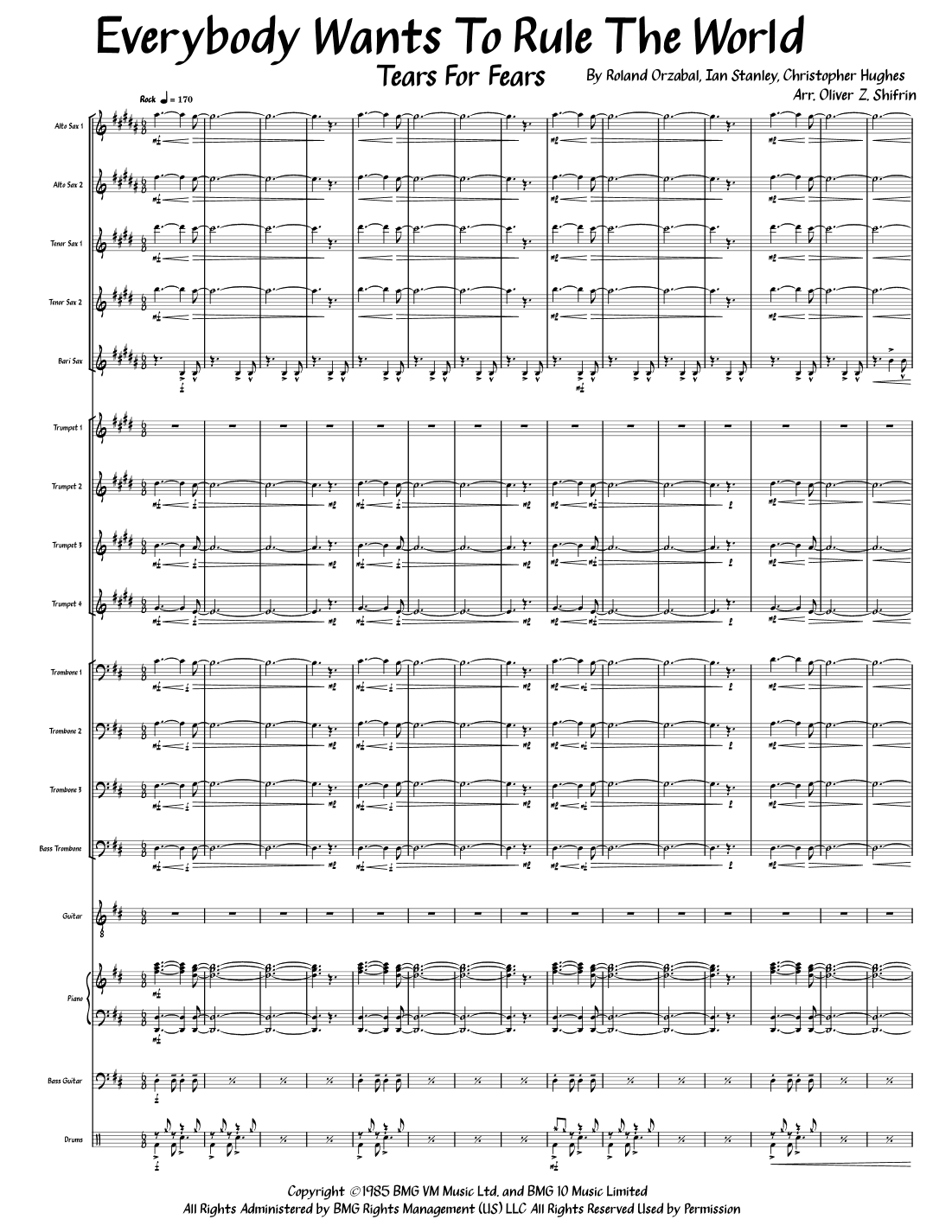 Everybody Wants To Rule The World (arr. Oliver Z. Shifrin)