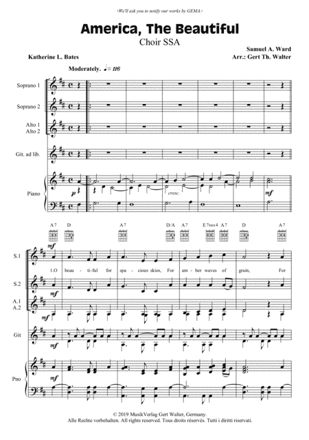 America, The Beautiful (arr. Gert Th. Walter)