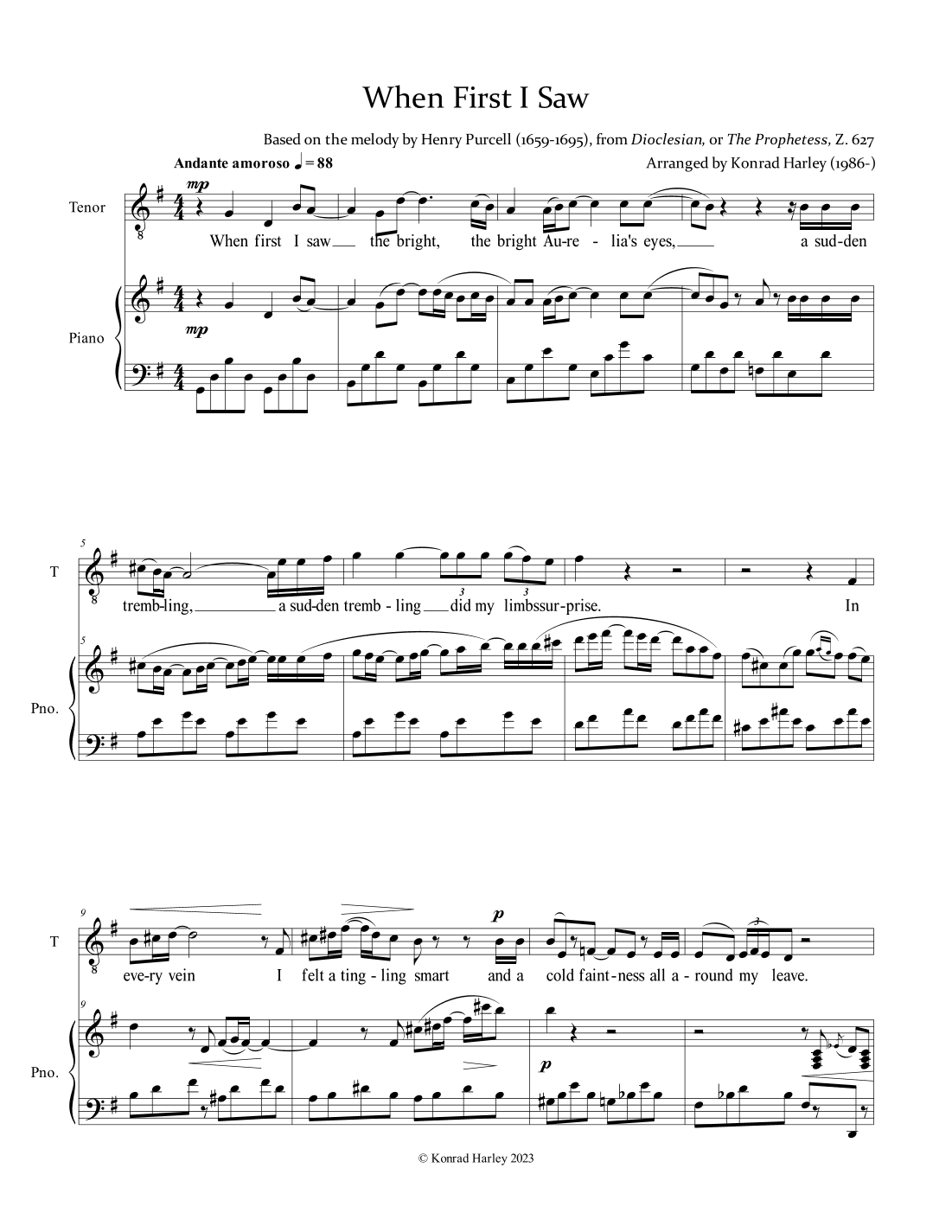 When First I Saw (arr. Konrad Harley)