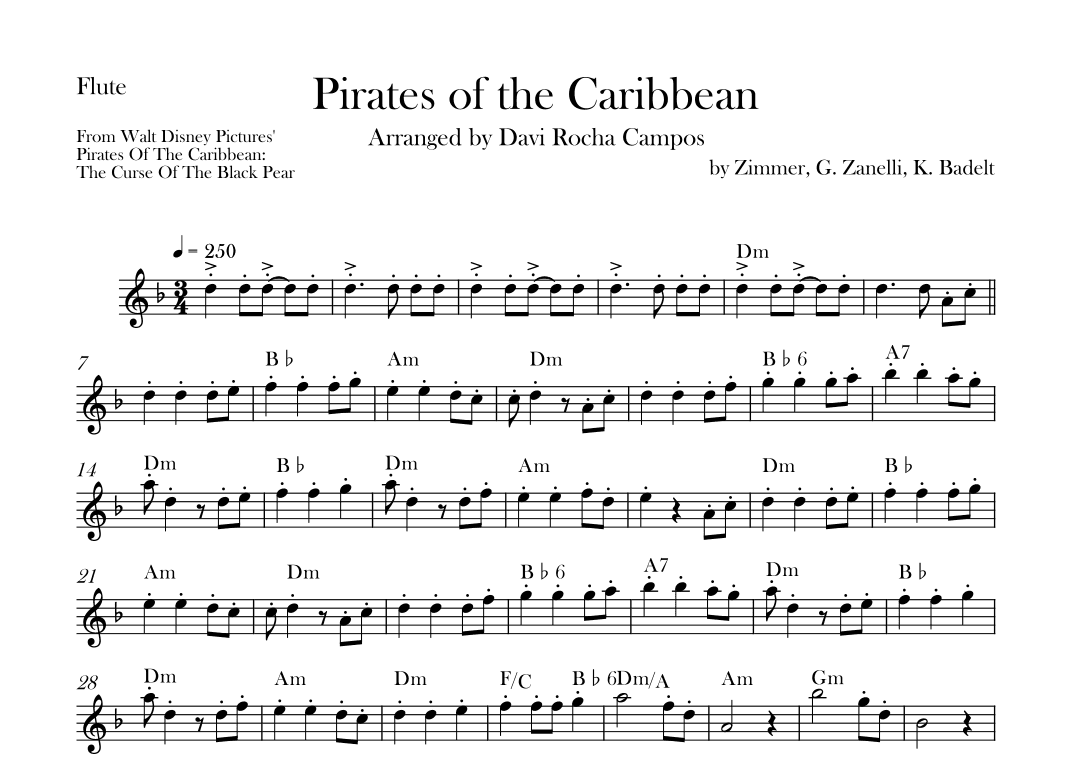 Pirates Of The Caribbean (arr. Davi Rocha Campos)