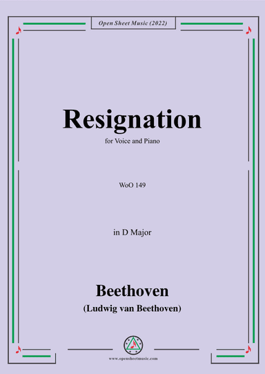 Beethoven-Resignation,WoO 149 (arr. OSM Press)