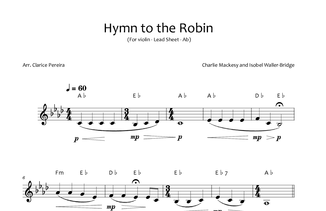 A Hymn For The Robin (arr. Clarice Pereira)