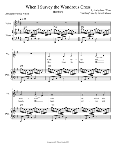 When I Survey the Wondrous Cross--vocal solo (arr. Beka Wilson)