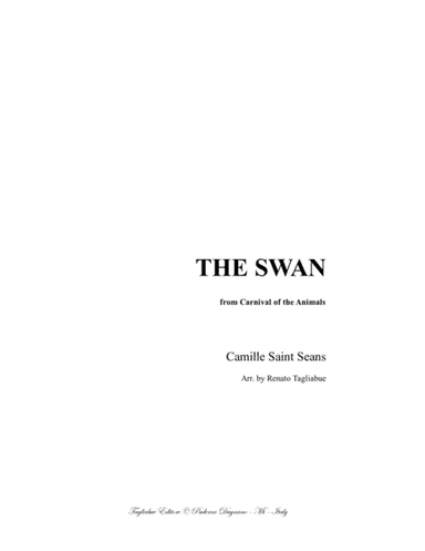 THE SWAN - C. Saint Saens - For Polyphonic Choir SATB in vocalization - With String Quartet parts (arr. Renato Tagliabue)