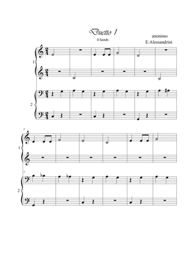 Duetto 1 for 4 hands (arr. Ester Alessandrini)