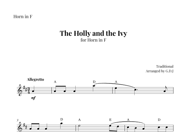 The Holly and the Ivy (arr. GDJ)