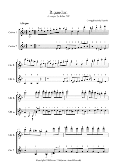 Rigaudon (arranged for two guitars) (arr. Robin Hill)