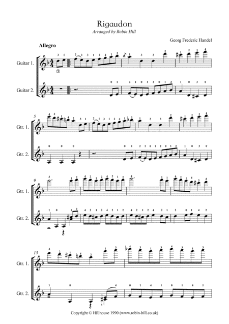 Rigaudon (arranged for two guitars) (arr. Robin Hill)