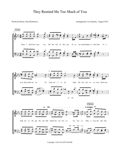 They Remind Me Too Much Of You (arr. Liz Garnett)
