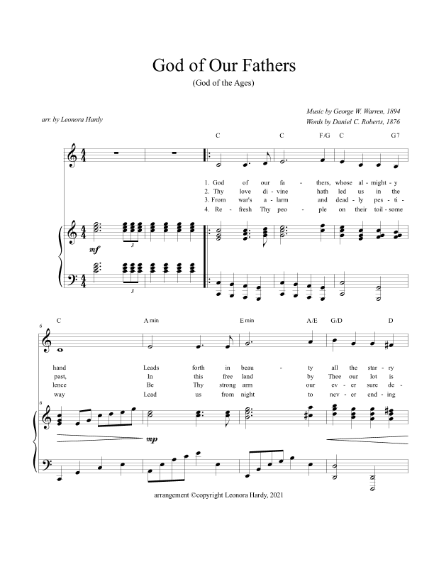 God of Our Fathers (God of the Ages) (arr. Leonora Hardy)