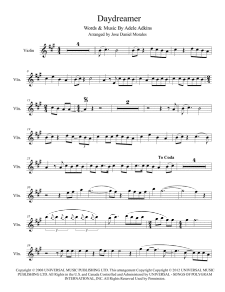 Daydreamer (arr. Jose Daniel Morales A.)