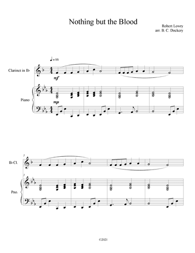 Nothing But the Blood (Clarinet Solo with Piano Accompaniment) (arr. B. C. Dockery)