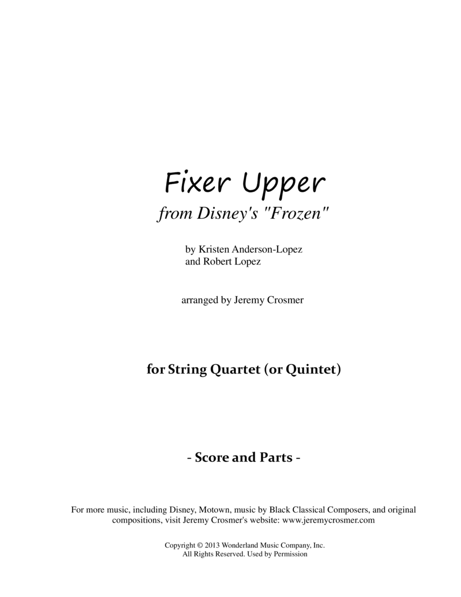 Fixer Upper (arr. Jeremy Crosmer)
