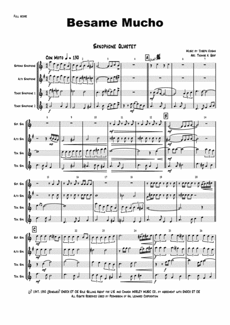Besame Mucho (Kiss Me Much) (arr. Thomas H. Graf)
