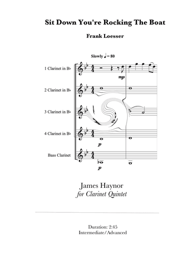Sit Down You're Rockin' The Boat (arr. James Haynor)