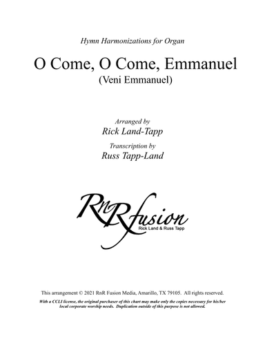 O Come, O Come, Emmanuel - Christmas Hymn Harmonization for Organ (arr. Rick Land)