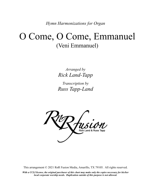 O Come, O Come, Emmanuel - Christmas Hymn Harmonization for Organ (arr. Rick Land)