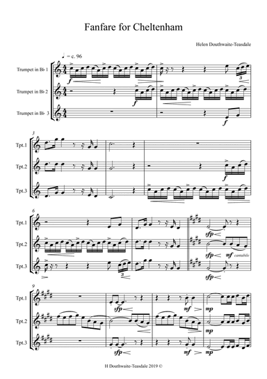 Fanfare for Cheltenham - for 3 trumpets
