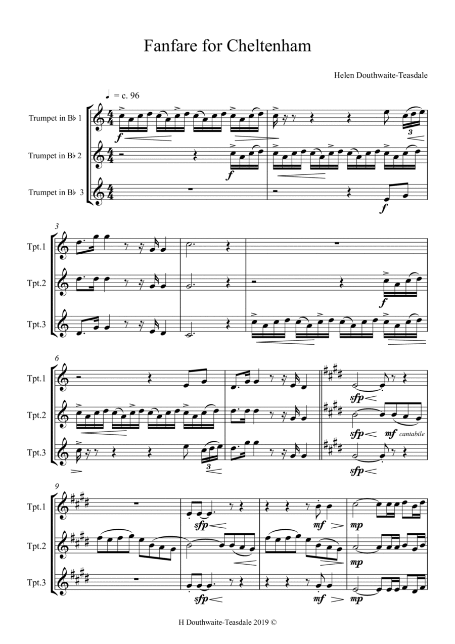 Fanfare for Cheltenham - for 3 trumpets